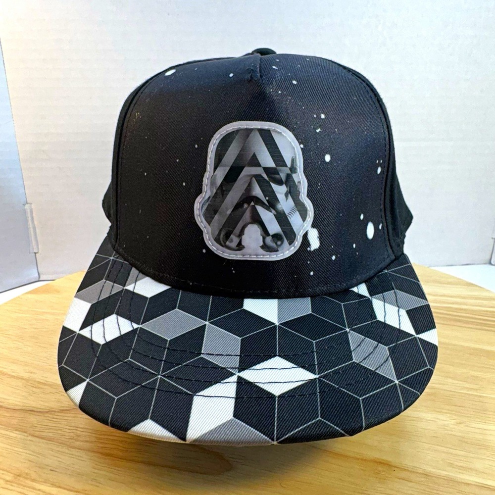 Star Wars Stormtrooper Hologram Geometric Brim Snapback Hat Adjustable Black